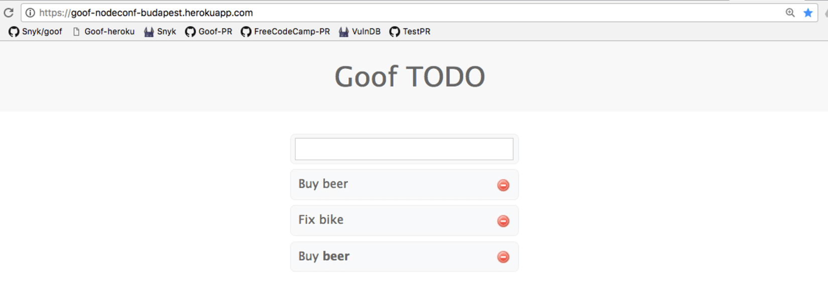 Goof the todo app written in Node