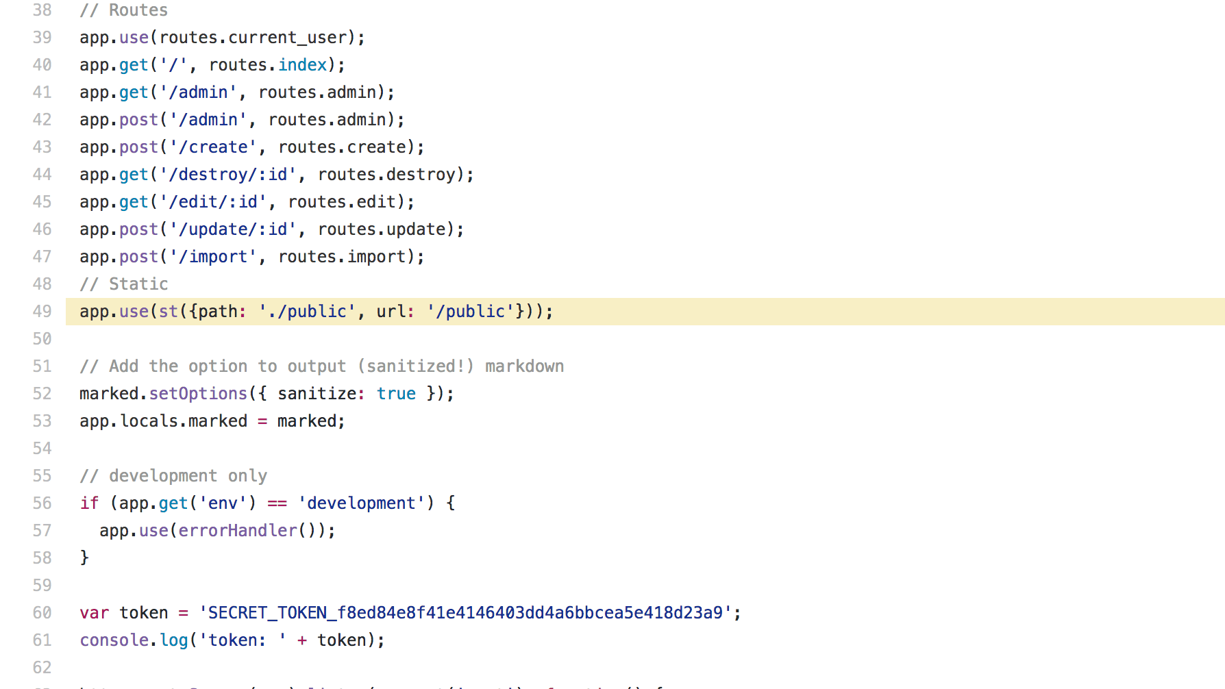 Adding the st module to the nodejs app